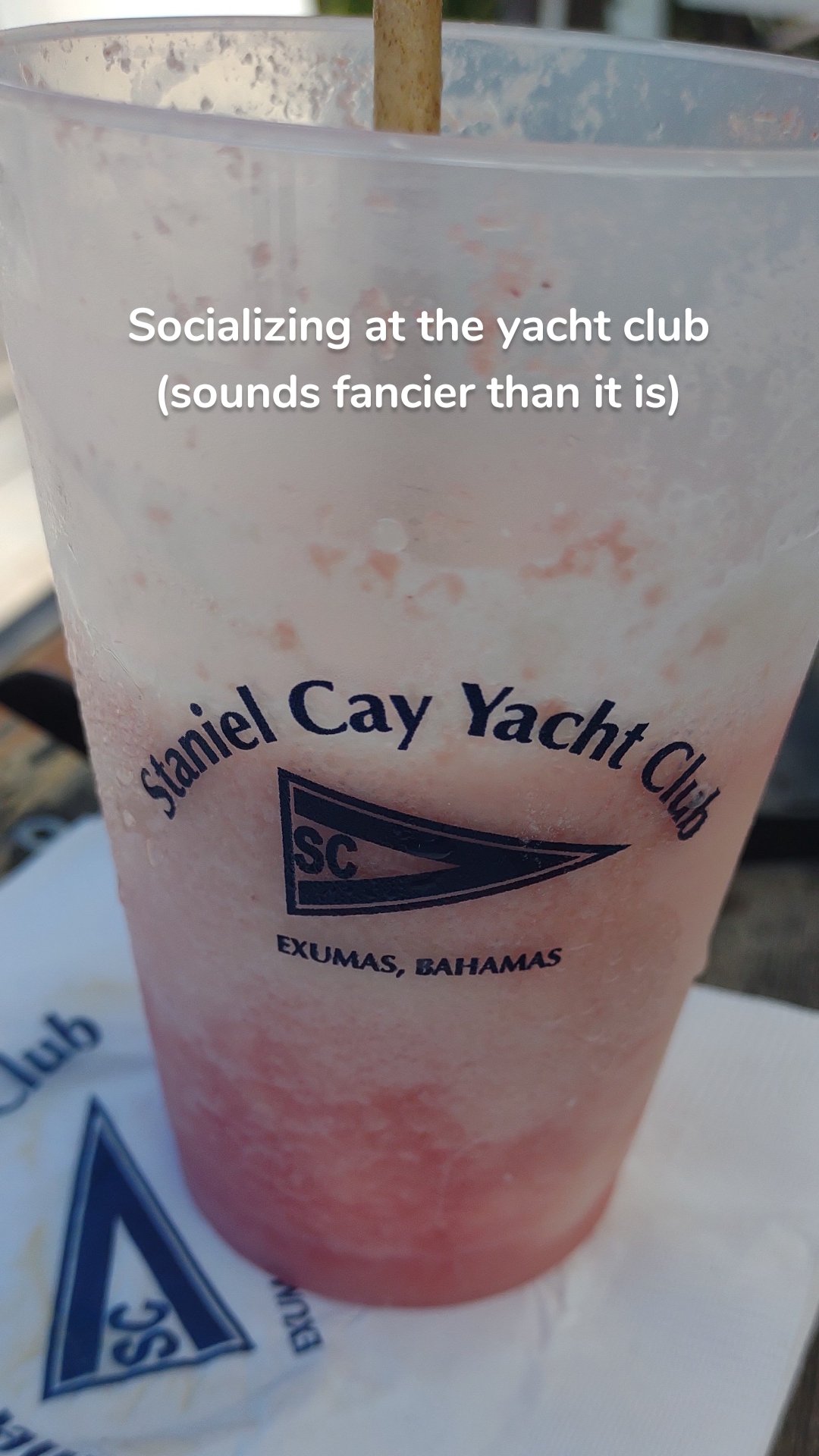 Socializing at the yacht club (sounds fancier than it is)